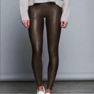 Spanx Women Faux Leather Pull On Stretch High Rise Legging